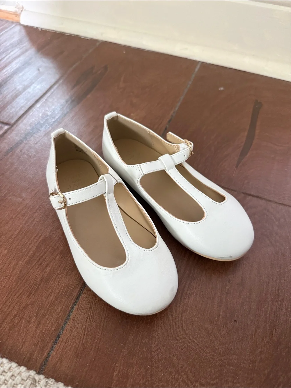 Janie and Jack White Girls' T-Strap Dress Shoes